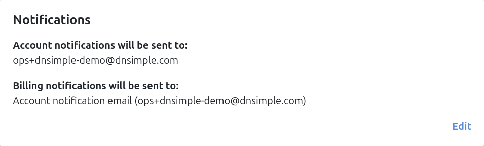 Screenshot of Notification card